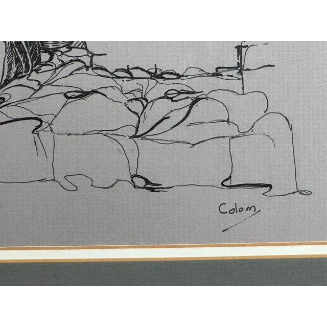 1990s Framed Mixed Media Art, Guatemalan Market Scene, Colored Accents by Ana Carlota Colom For Sale - Image 5 of 9