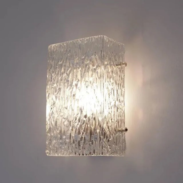 Kalmar Ice Glass Sconce of Wall Light from Kalmar, 1960s For Sale - Image 4 of 5
