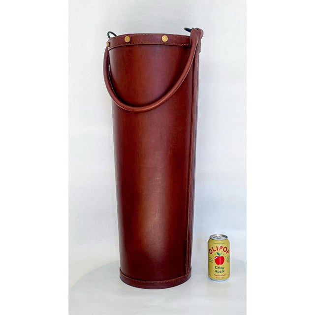 Mid 20th Century French Leather Umbrella Stand in the Style of Jacques Adnet For Sale - Image 9 of 9