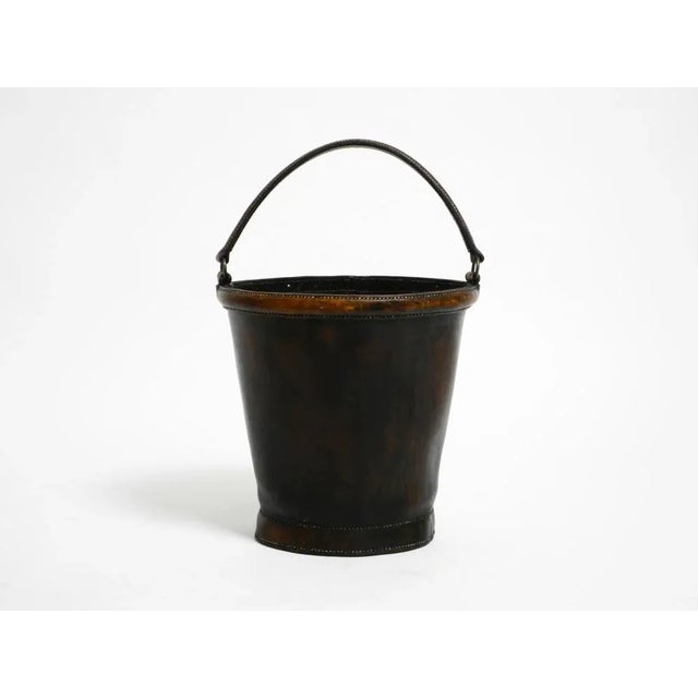 Large Mid-Century Modern Paper Basket in Cowhide, 1960s For Sale - Image 15 of 15