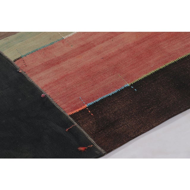 1950s Vintage Turkish Patchwork Rug in Bold Colorful Geometric Design - Rug & Kilim For Sale - Image 5 of 10