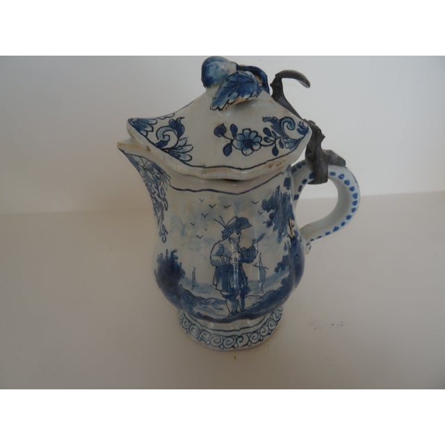 18th Century Rare 18th Century Delft Pitcher by Hugo Brouwer For Sale - Image 5 of 7