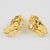 Ines de la Fressange Paris Jeweled Clip Earrings Gilt Metal Carved Leaf - 2 Pieces For Sale - Image 4 of 7