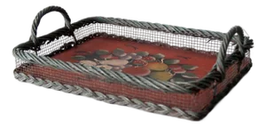 Antique Hand-Painted Wood Tray