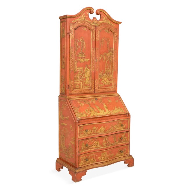 Chinoiserie 19th Century English George III Style Chinoiserie Lacquered Secretary For Sale - Image 3 of 4