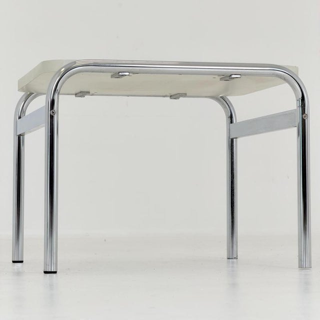 Late 20th Century 1 of 3 Mid-Century Girsberger Eurochair White Coffee Table, Swiss 1980s For Sale - Image 5 of 18