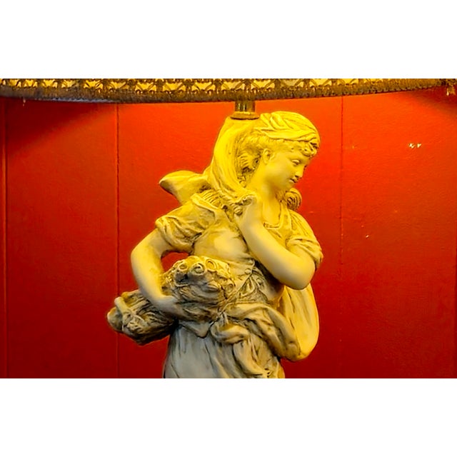 White Early 20th Century Table Lamps Styled After Hippolyte-Francois Moreau Spring, Girl Gatherer - A Pair For Sale - Image 8 of 16