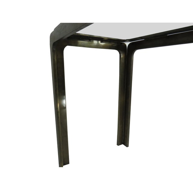 Vintage Bronze and Glass Console Table Attributed to Roger Sprunger for Dunbar For Sale - Image 12 of 12