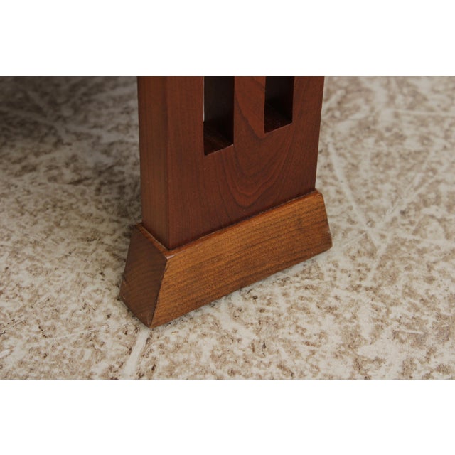 Wood Stickley Round Cherry End Table For Sale - Image 7 of 13