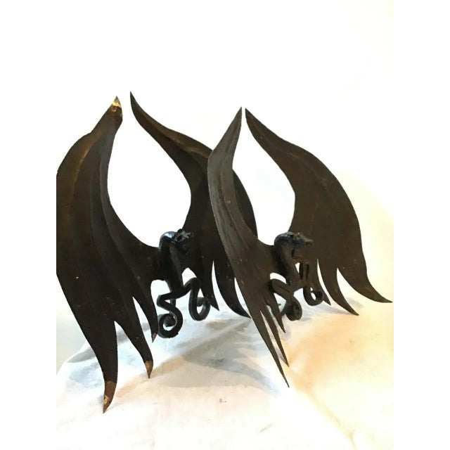 1920s 1920s Handmade Dragon Andirons For Sale - Image 5 of 13