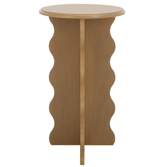 Camel Lilith Wavy Accent Table in Desert Brown For Sale - Image 8 of 8