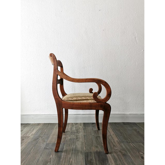 Biedermeier Armchair in Oak and Cherry, 1830s For Sale - Image 5 of 15