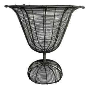 Antique French Wire Pedestal Urn Planter, Early 20th C