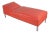 Mid Century Modern Chaise or Day Bed in Coral Vinyl Faux Leather With Aluminum Legs For Sale