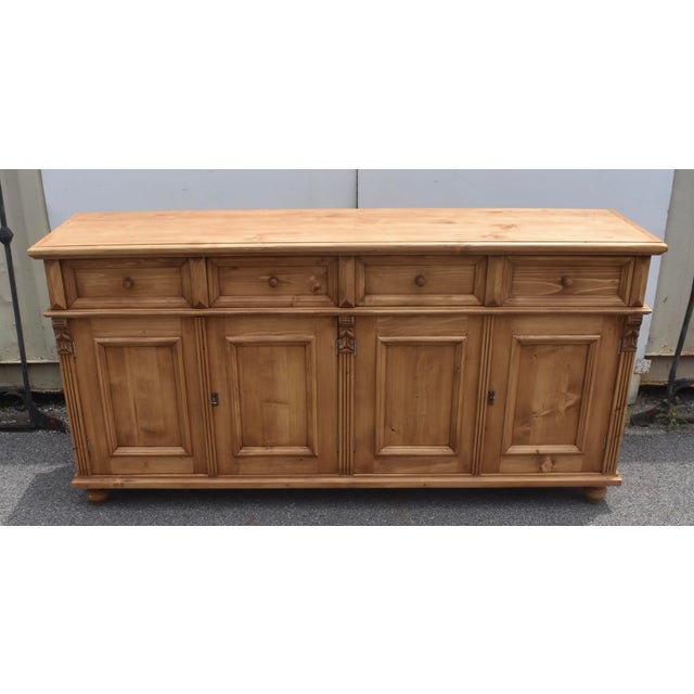 Antique pine sideboards can be hard to find so our workshop in Europe takes good quality European yellow pine to build...