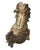 This charming vintage cast iron sculpture captures a proud rooster in a unique, low-profile nesting or crouching stance....