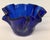 Vintage Cobalt Glass Ruffled Vase For Sale - Image 11 of 11