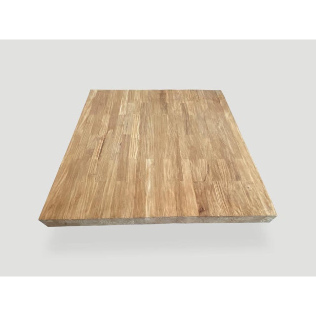 Andrianna Shamaris Impressive Square Natural Teak Wood Coffee Table For Sale - Image 18 of 18