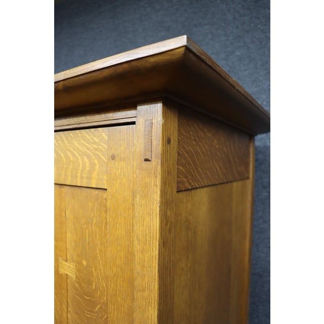 Mission Stickley Mission Oak Entertainment Center / Cabinet, Arts & Crafts Style For Sale - Image 3 of 18