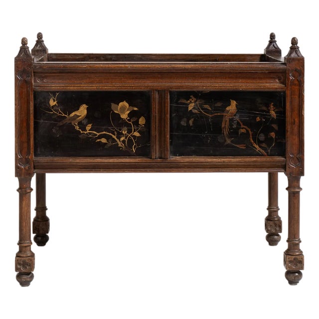 Napoleon III Jardinière with Floral and Bird Motifs, Second Empire Style, France, Circa 1880 For Sale