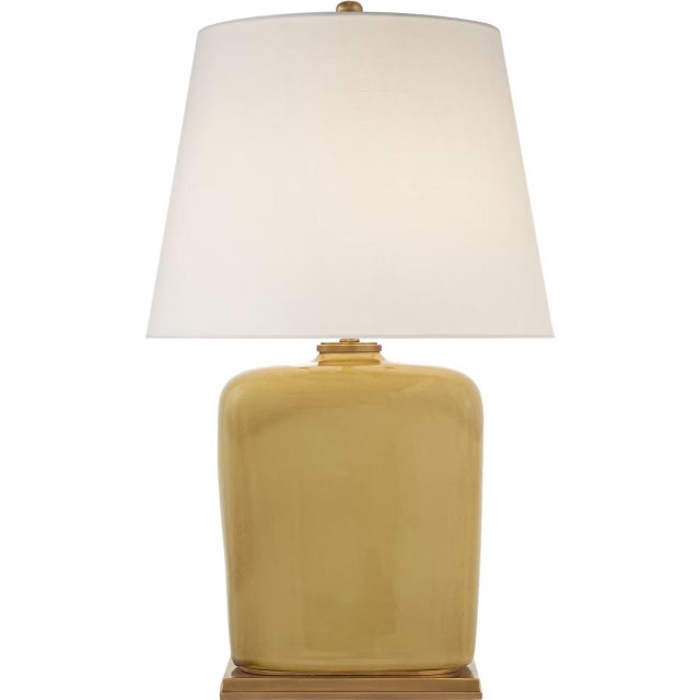 Transitional Thomas O'Brien by Visual Comfort Signature Mimi Table Lamp in Light Honey with Linen Shade For Sale - Image 3 of 3