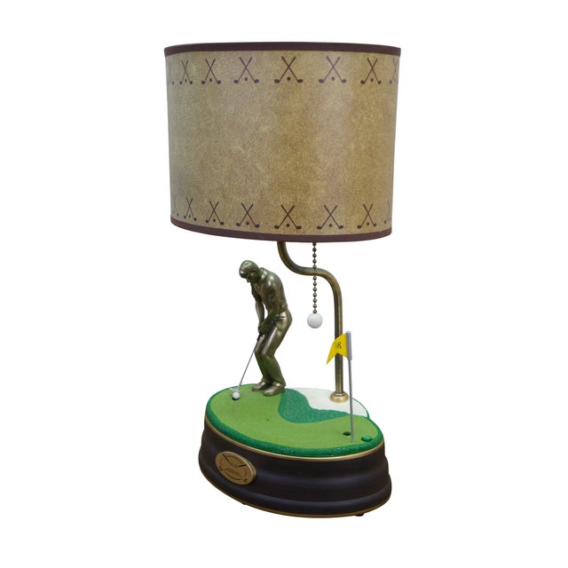 Mid-Century Modern Vintage King American Animated Golf Putter 18th Hole for Birdie Table Lamp 19" For Sale - Image 3 of 16