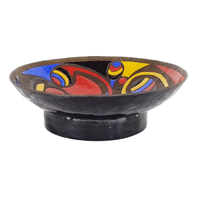 Multi-Colored Enameled Bronze Bowl by Mario Marè, 1972 For Sale