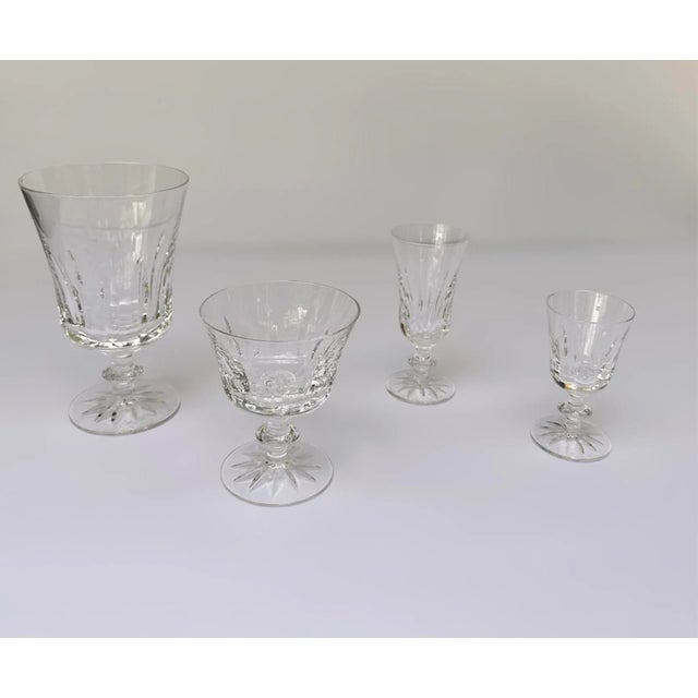 Large Set of 45 Signed Orrefors Sweden Crystal Glass Drinkware Stemware 11 Service Settings Goblet Water Champagne Wine Cordial Barware For Sale - Image 6 of 13