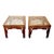 Mid-Century Bamboo and Rattan Side Tables With Glass Tops by P T Fendi Mungil For Sale