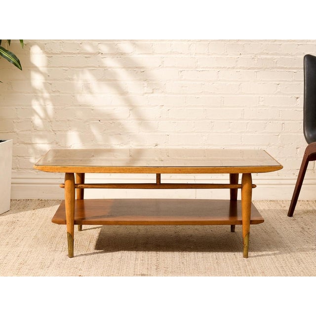 Vintage Lane Furniture “Copenhagen” Coffee Table With Glass Top For Sale - Image 10 of 12