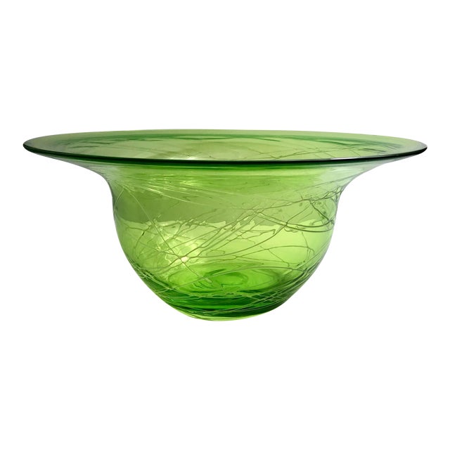 Vintage Green Spiderweb Decorative Bowl Chairish