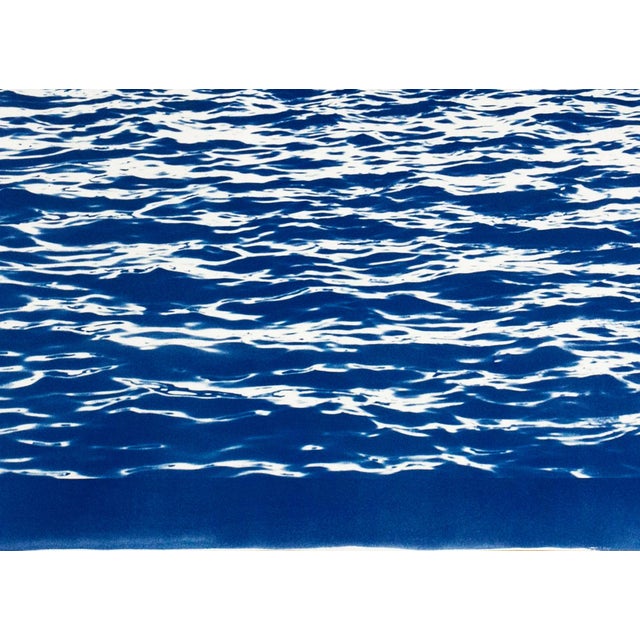 Paper 100x70cm/ Mediterranean Blue Sea Waves / Large Cyanotype Print on Watercolor Paper /Limited Edition / For Sale - Image 7 of 11