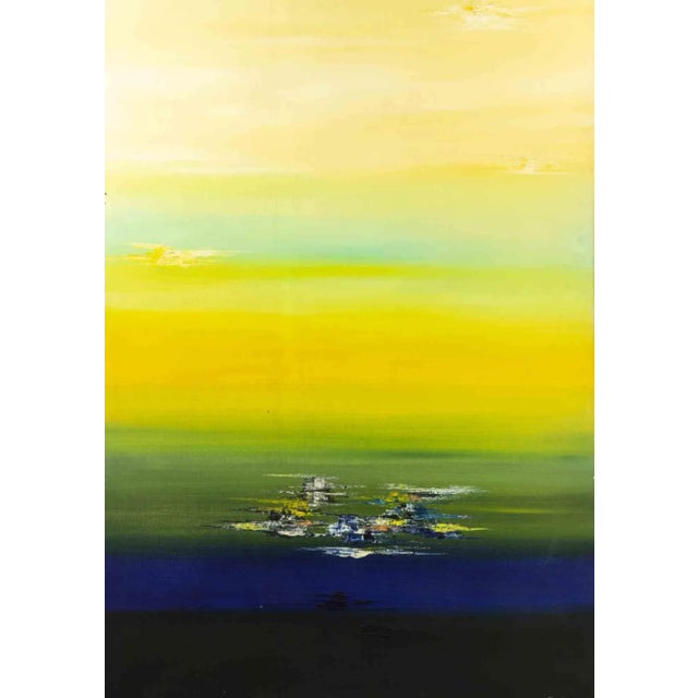 1980s Mario Sinisca, Dawn, Mixed Media, 1980s For Sale - Image 5 of 5