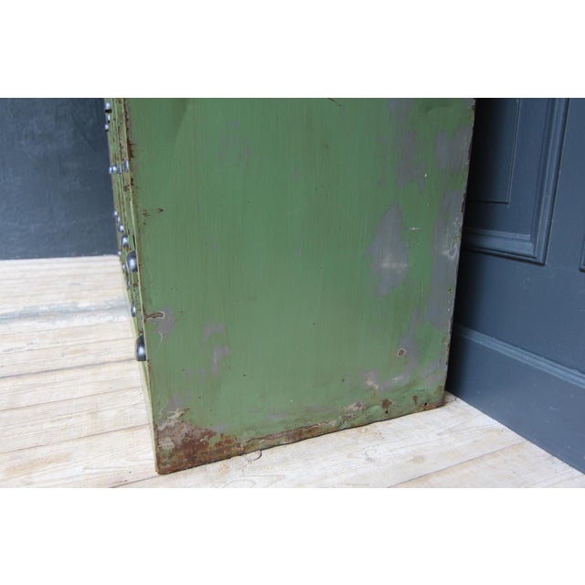 Vintage Industrial Metal Drawer Cabinet, 1920s For Sale - Image 12 of 18