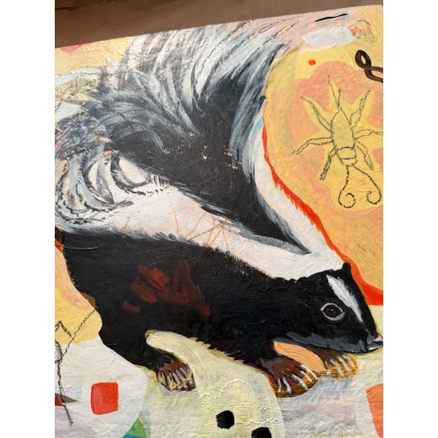 "Crickets for Snacks" a Skunk Painting by LWren Walraven For Sale - Image 9 of 9