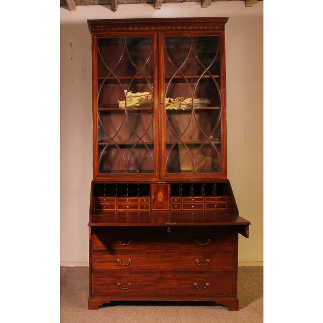 English Mahogany Glazed Secretaire, 1700s For Sale - Image 16 of 16