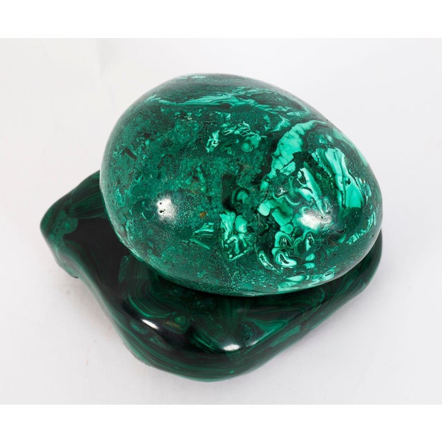 Antique Art Deco Russian Polished Malachite Egg and Stand, 1930s For Sale - Image 16 of 18