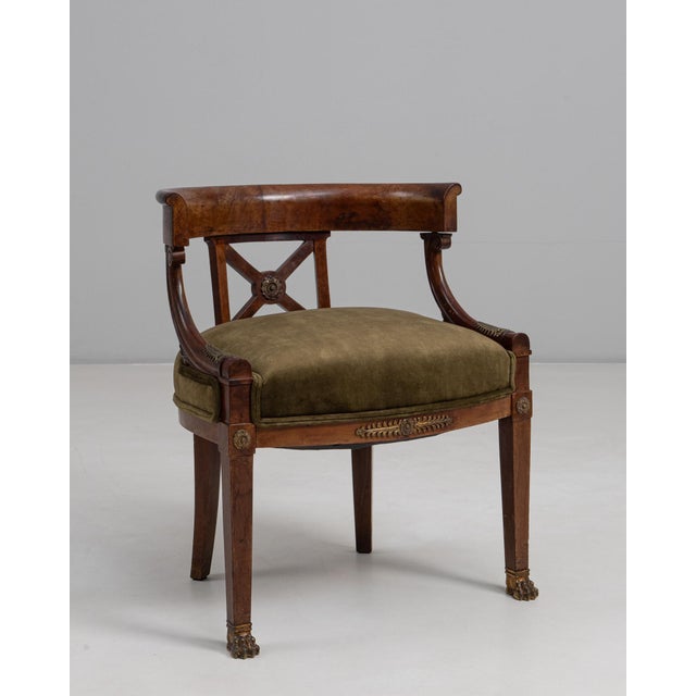 19th Century French Empire Style Tub Chair In Original Patina For Sale In Greensboro - Image 6 of 18