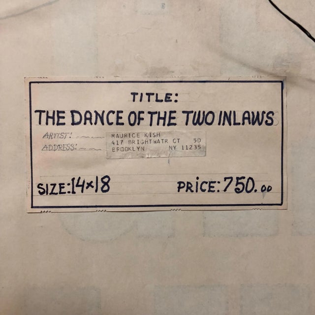 Mid 20th Century Maurice Kish, Dance of the In laws Wedding Scene Judaica Shtetl Oil Painting WPA Jewish Artist For Sale - Image 5 of 6