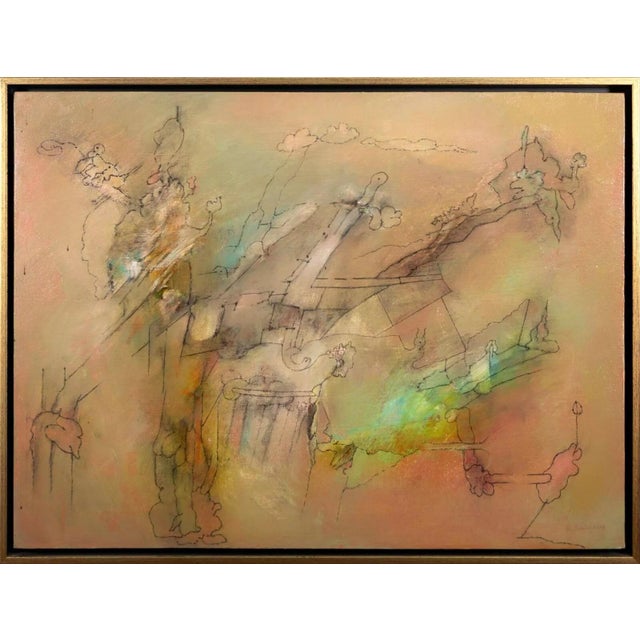 Abstract Julio daCunha Signed Modern Abstract Figurative Oil Painting on Canvas 2010 For Sale - Image 3 of 10
