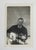 Mid 20th century snapshot photograph of man playing a banjo. Unframed, corner crease.
