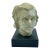 Elegant Vintage Plaster Bust of Woman’s Head on Black Wood Base For Sale