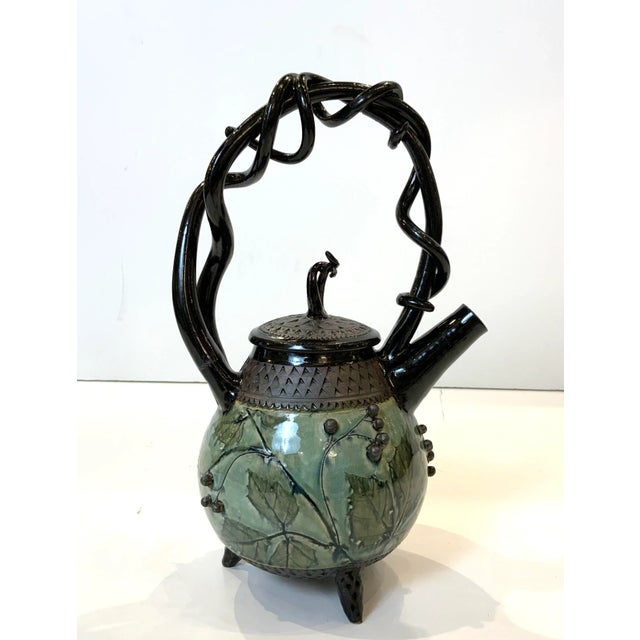 Transitional 2000s Suzanne Crane Tea Pot Grape Vine Design For Sale - Image 3 of 8