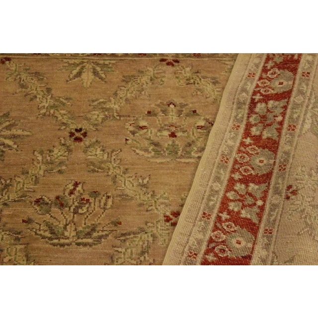 Textile 1990s Shabby Chic Tan/Rust Hand-Knotted Rug - 4'1 X 5'9 For Sale - Image 7 of 8