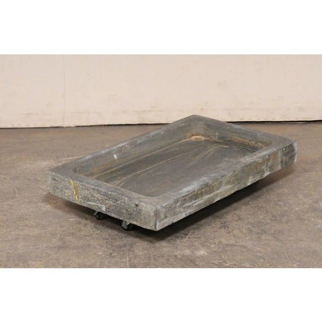 Stone Outdoor Antique Portuguese Stone Sink, 3 Ft Wide For Sale - Image 7 of 11