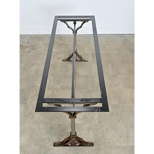 Metal French Circa 1920 Slate and Iron Console Table For Sale - Image 7 of 16