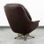 1960s Mid Century Danish Modern Lounge Chair Swivel Brown Leather Tufted Denmark MCM For Sale - Image 4 of 12