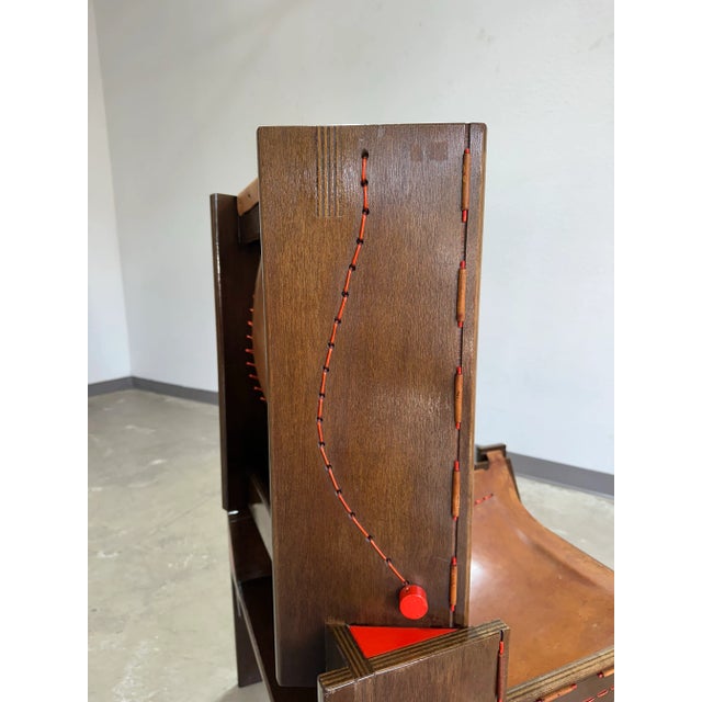 Brown Mid Century Modern South American Plywood and Leather Shelter Chair For Sale - Image 8 of 12