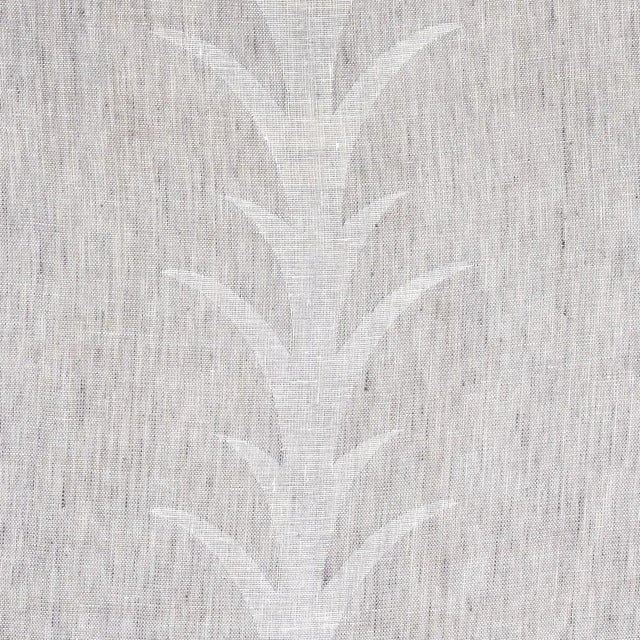 Schumacher Sample - Schumacher Acanthus Stripe Sheer Fabric in Carbon For Sale - Image 4 of 5