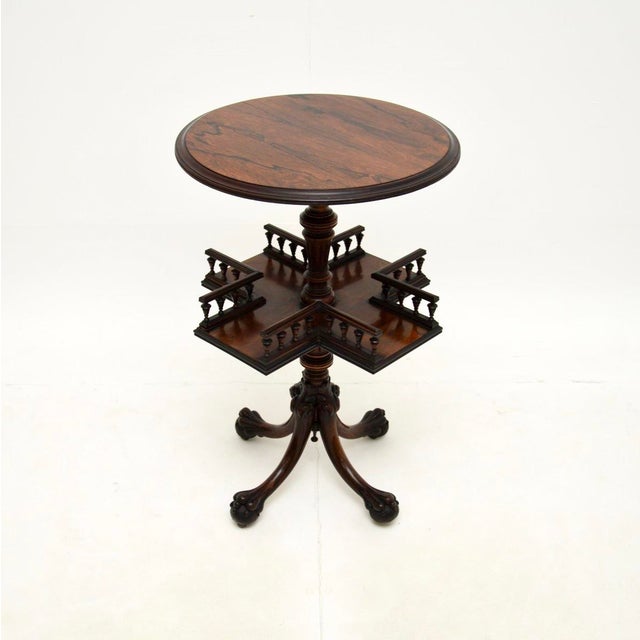 Antique Victorian Revolving Side Table, 1860 For Sale - Image 9 of 9